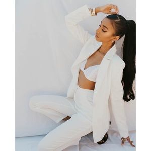 Nasty Gal Satin Tapered Bridal Pantsuit